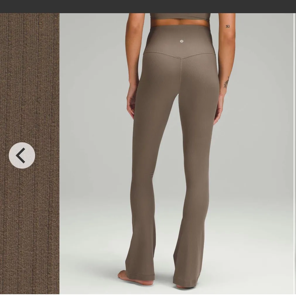 Lululemon Align Strappy Tank & Ribbed Mini Flare Short Leggings Set Nomad NWOT - Image 3