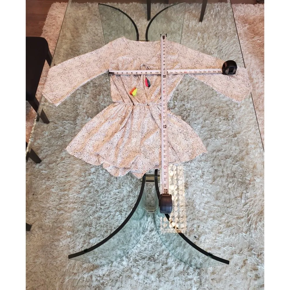 Surf Gypsy Women's Gray Polyester Long Sleeve V Neck Drawstring Romper Medium - Image 6