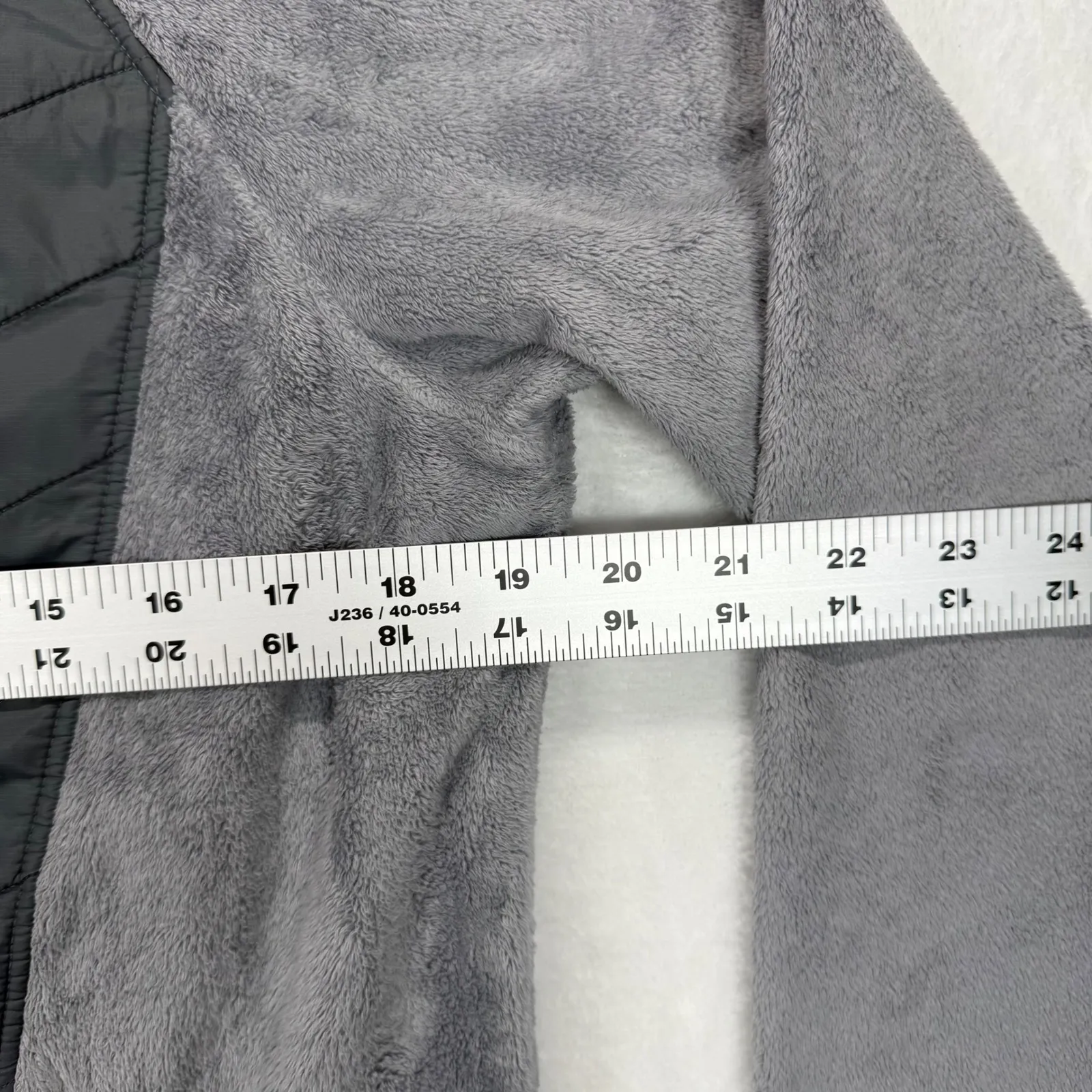 Mountain Hardwear‎ Fleece Jacket Full Zip Puffer Panel Gray Womens M - Image 2