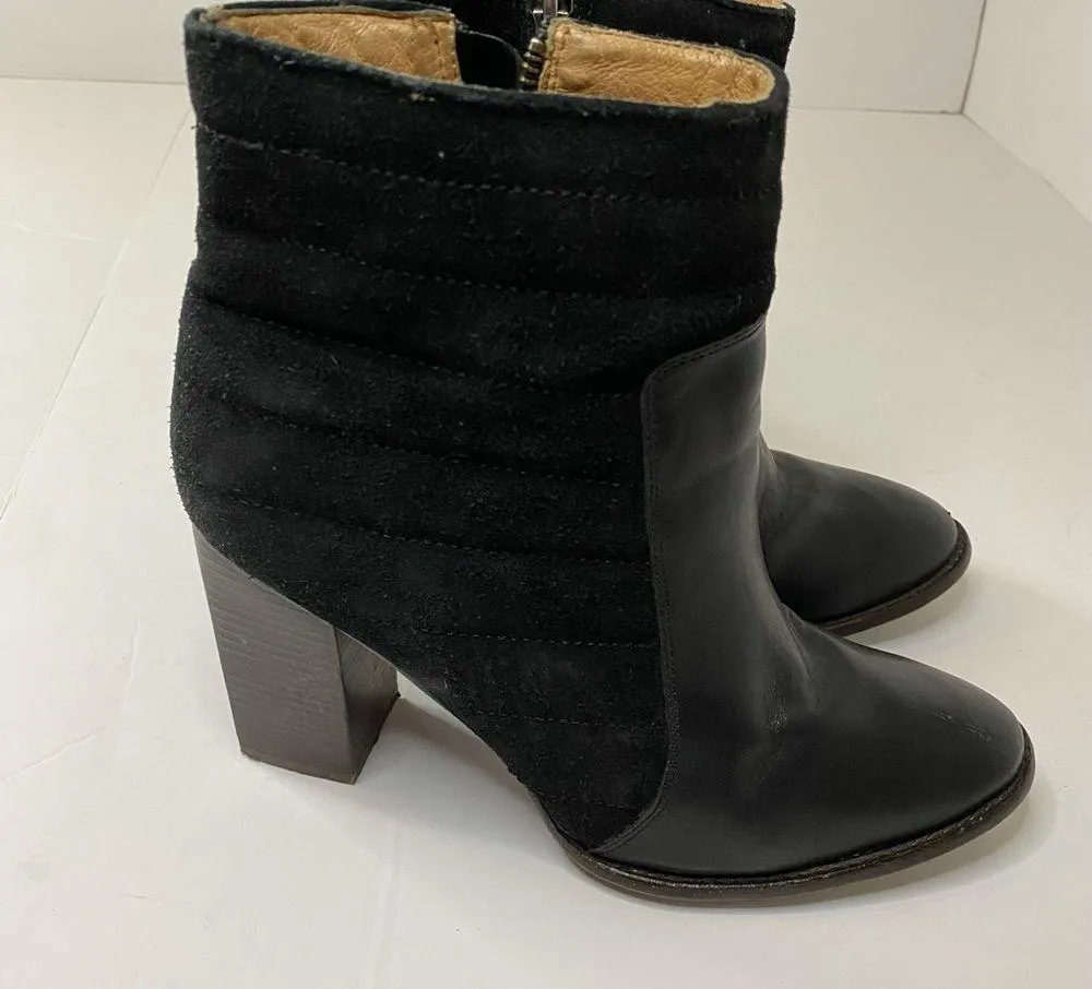Madewell Lindley Quilted Suede Leather Ankle Boot with Block Heel - Image 4