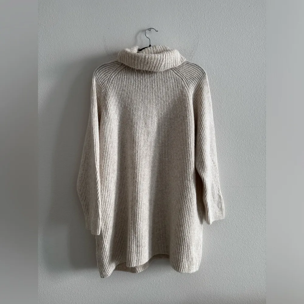 TopShop Chunky Turtleneck Long Sleeve Tunic Sweater Cream - Image 7