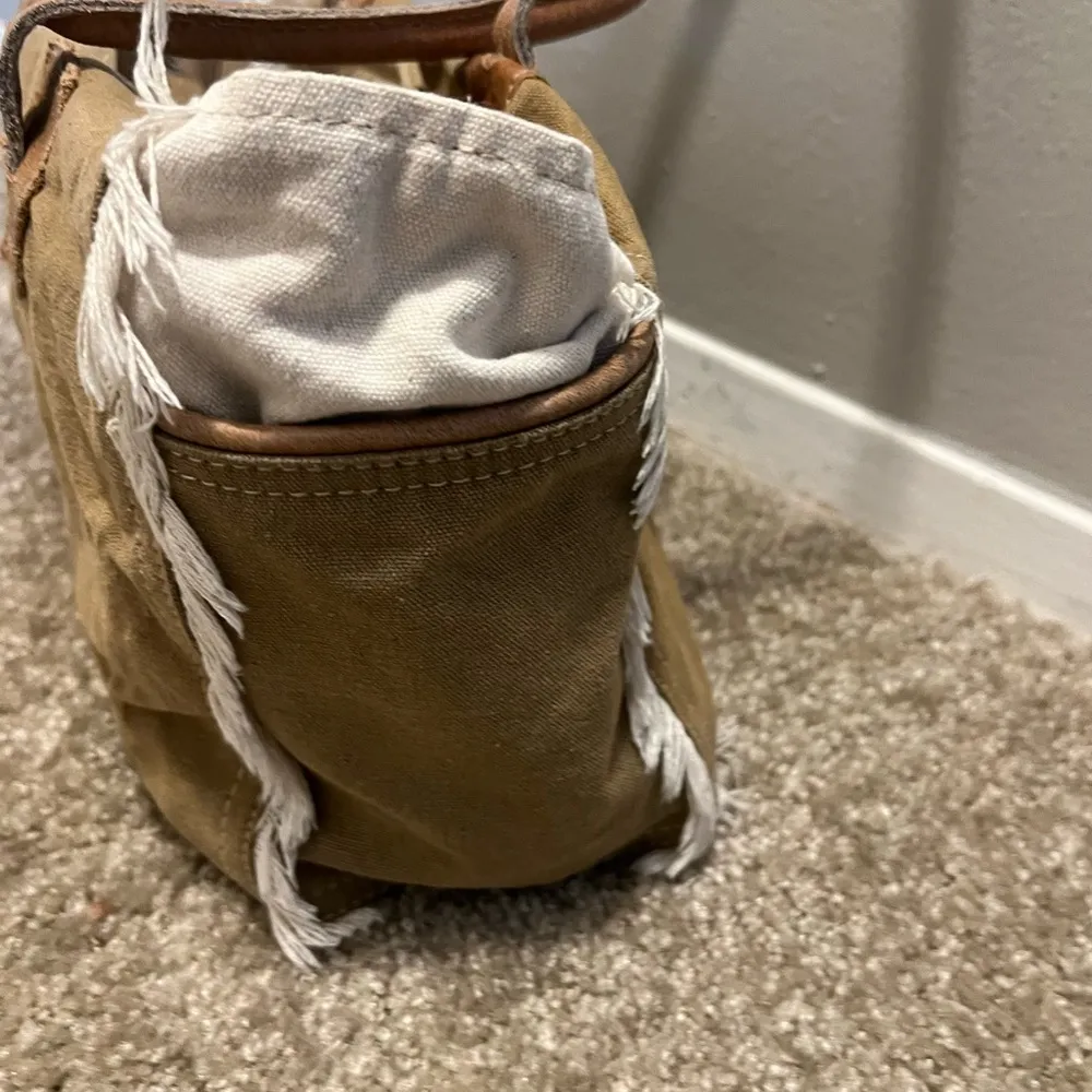 sel de Mer Myra bag canvas and leather Tan - Image 7