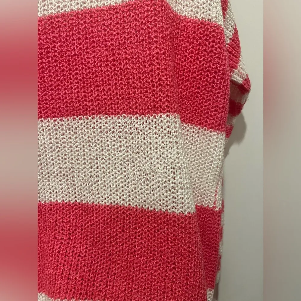 Influencer fave Pink and White Striped Women's Sweater Sz L Size L - Image 9