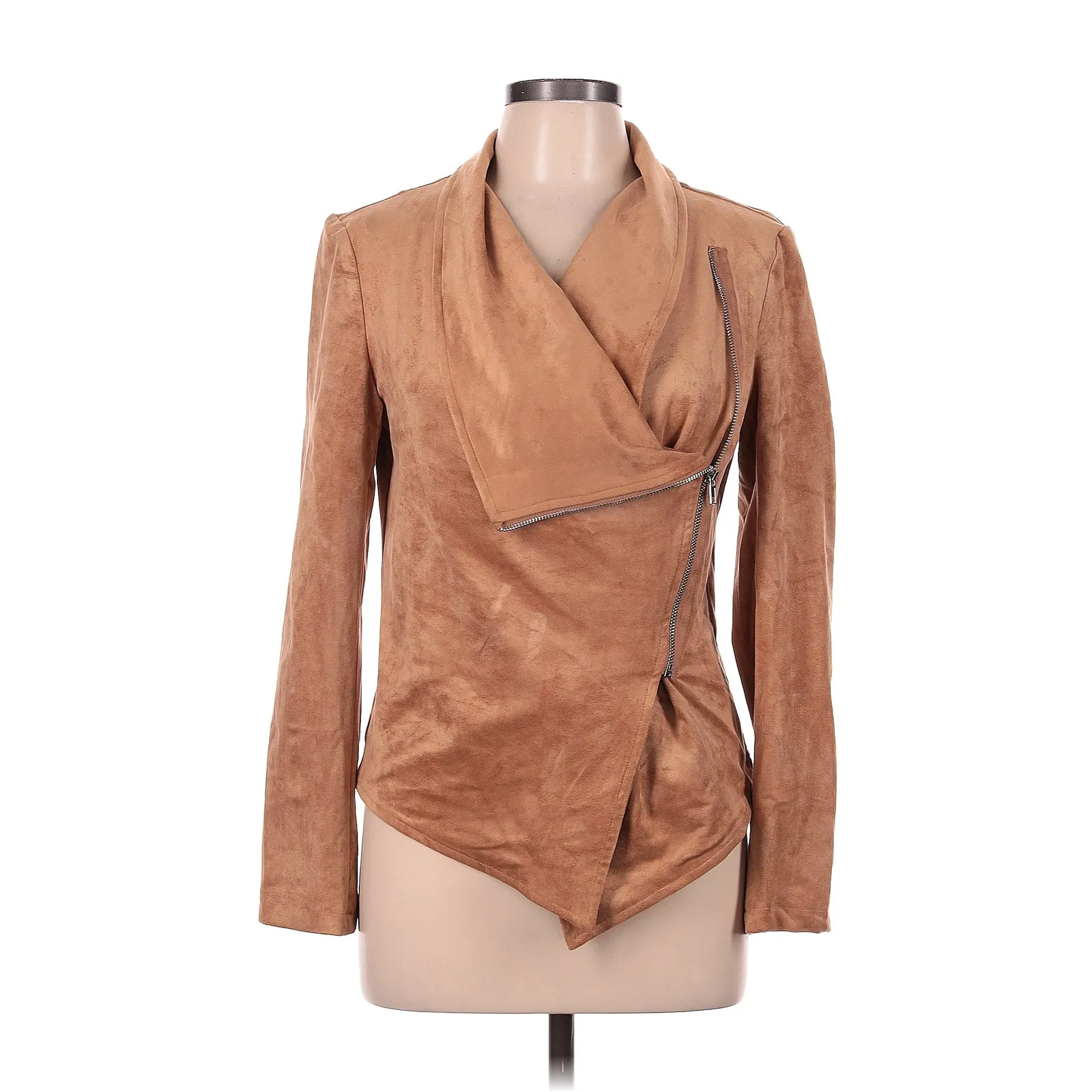 Lulu's Wild at Heart Tan Vegan Suede Moto Fall Jacket S NWT - Image 3