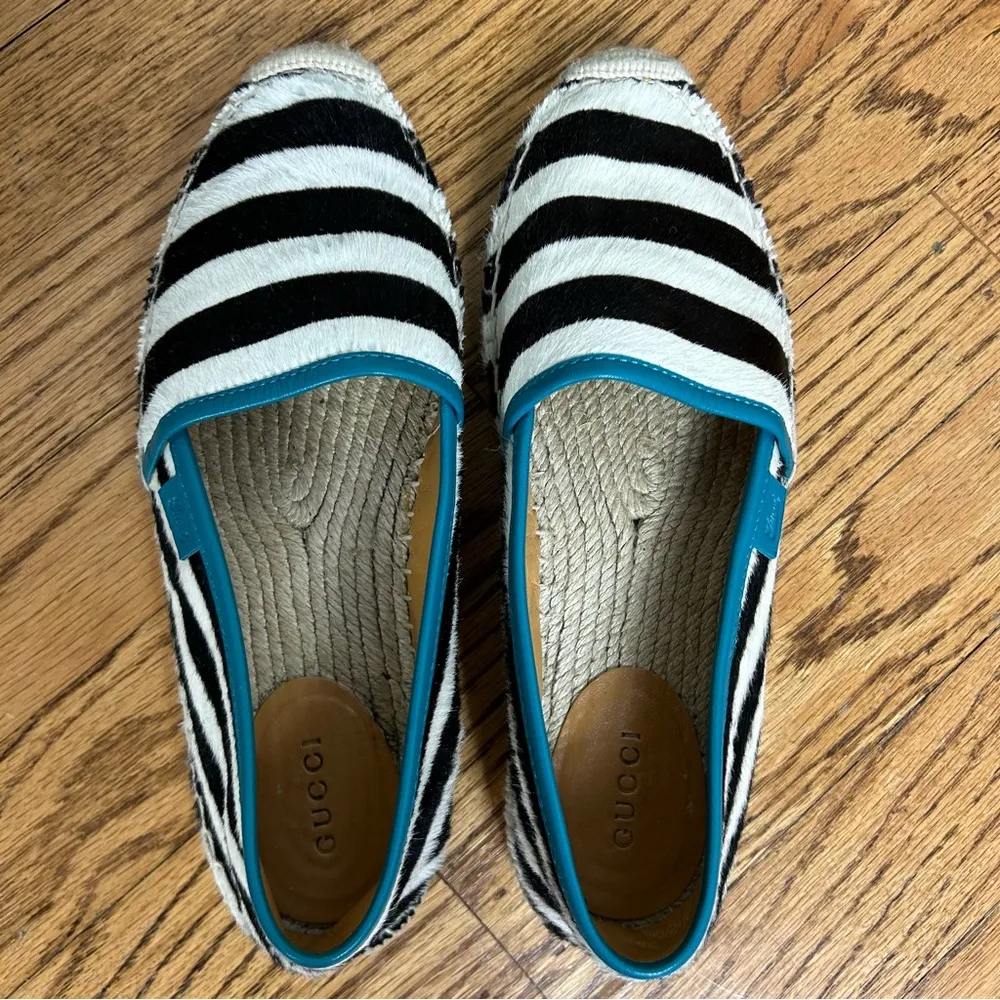 GUCCI | Lilibeth Pony-Style Calfskin Espadrille Shoes Size 37.5 - Image 5