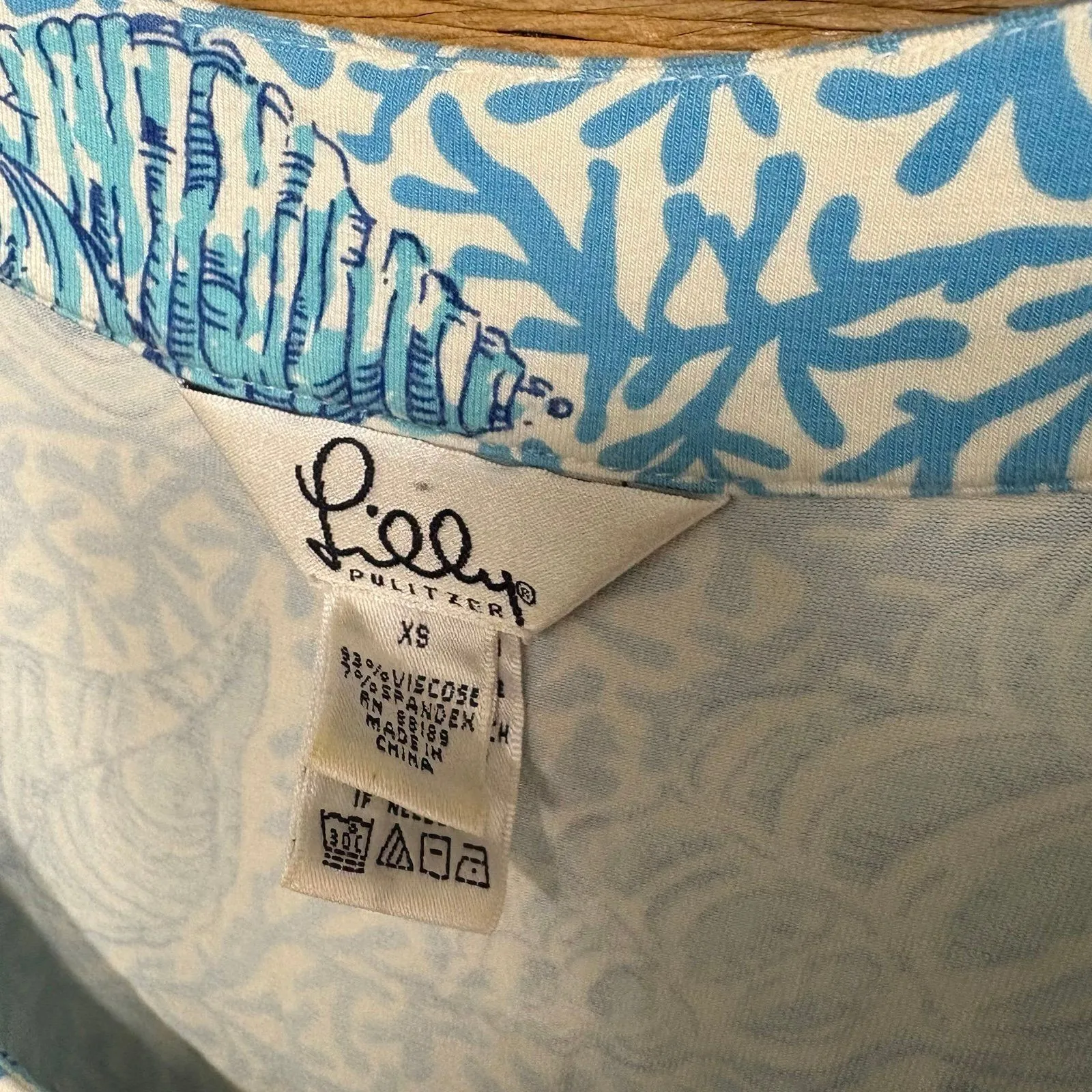 Lilly Pulitzer Blue And White Sea‎ Shell Print Dress Size XS - Image 7