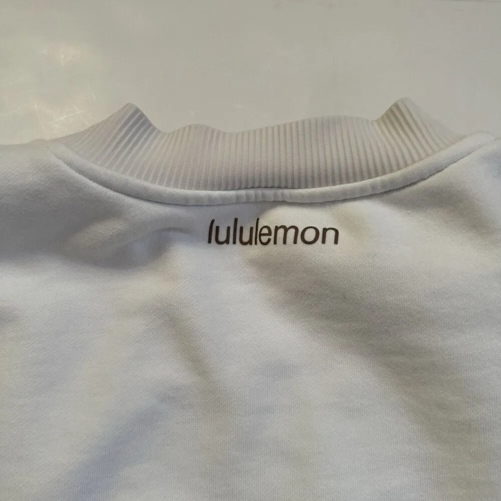 Lululemon Perfectly Oversized Crew Patched Womens Sweatshirt White 10 - Image 3