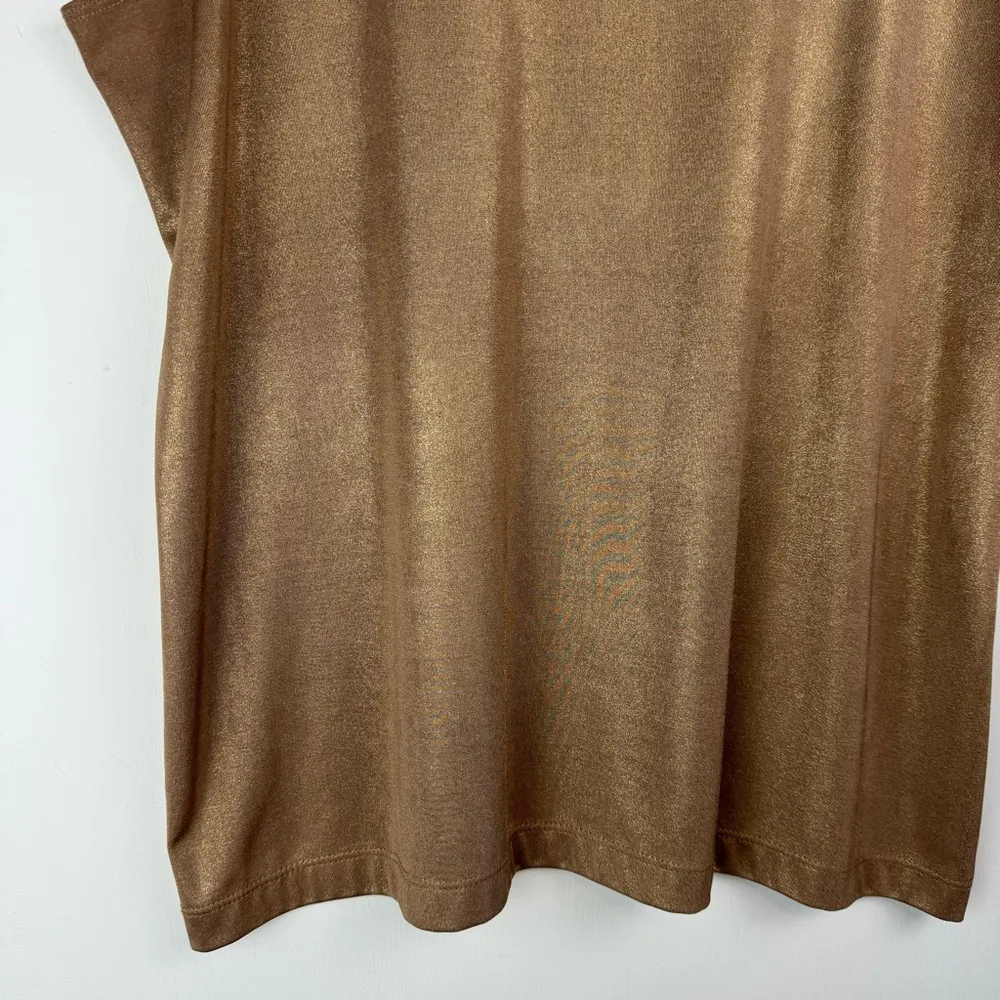 Chico’s Travelers Metallic Gold Shimmer Tank Top Sz 3 / XL - Image 6