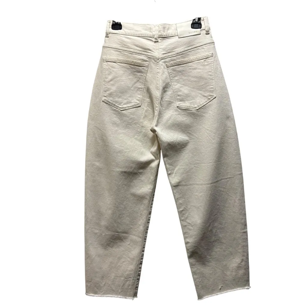 DL1961 Miro Barrel High Rise Crop Vintage Jeans Size 25 Frayed Hem - Image 2