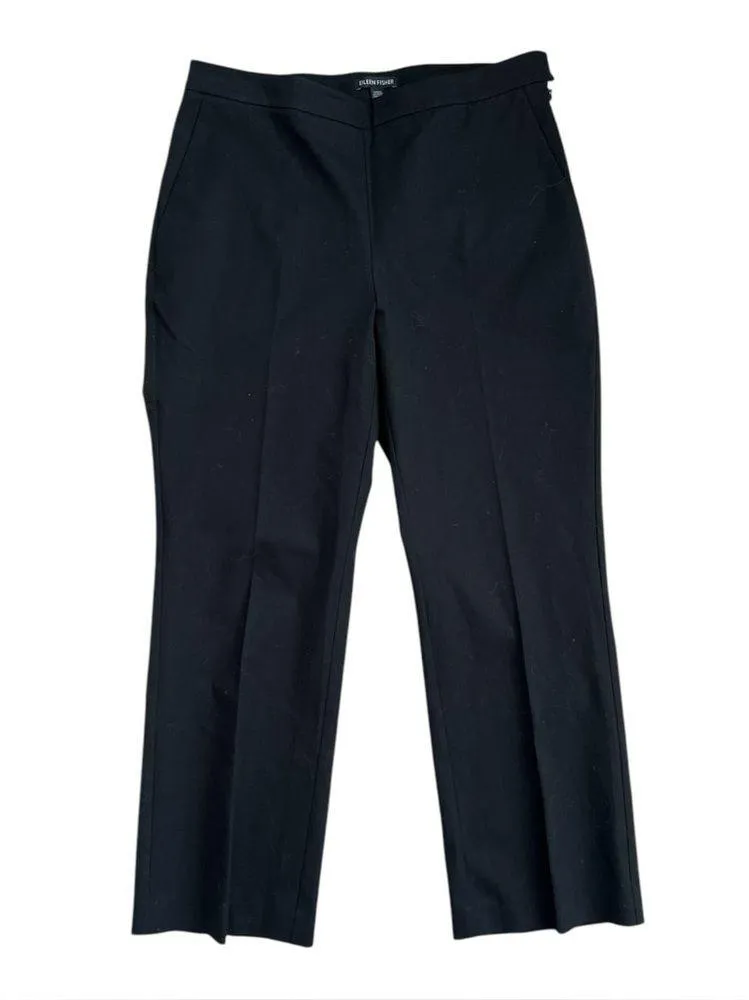 Eileen Fisher Organic Cotton Twill Cropped Pant | Black | 8 - Image 2