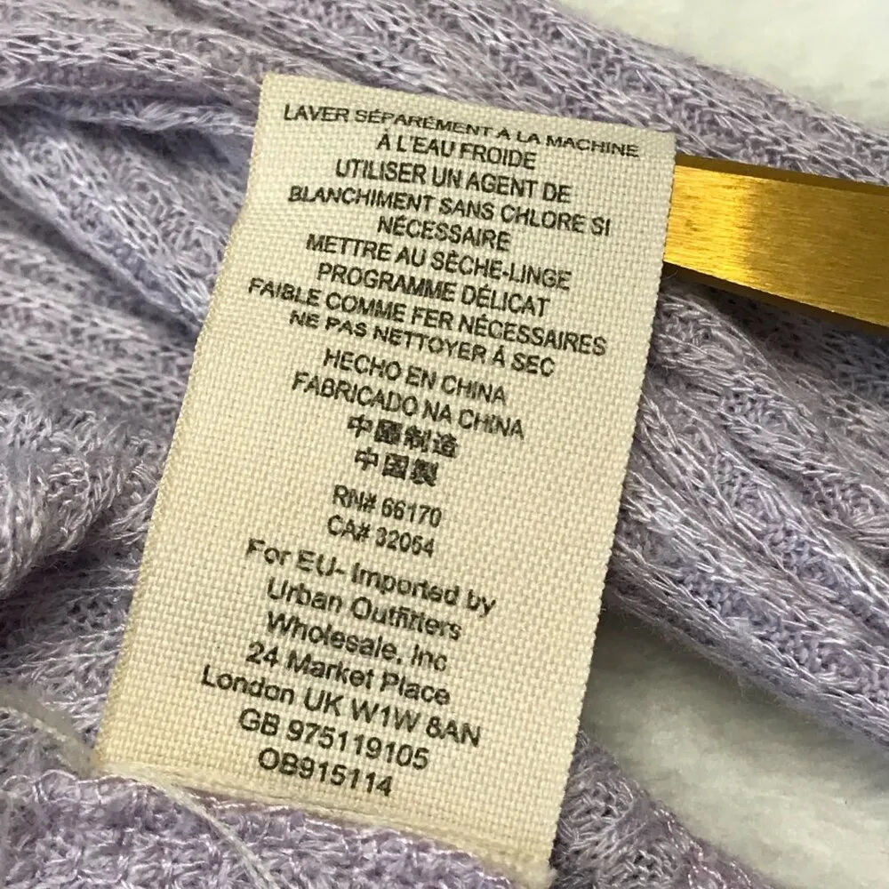 Free People We The Free Must Have Henley Top Womens XS Waffle Knit Thermal Lilac - Image 12