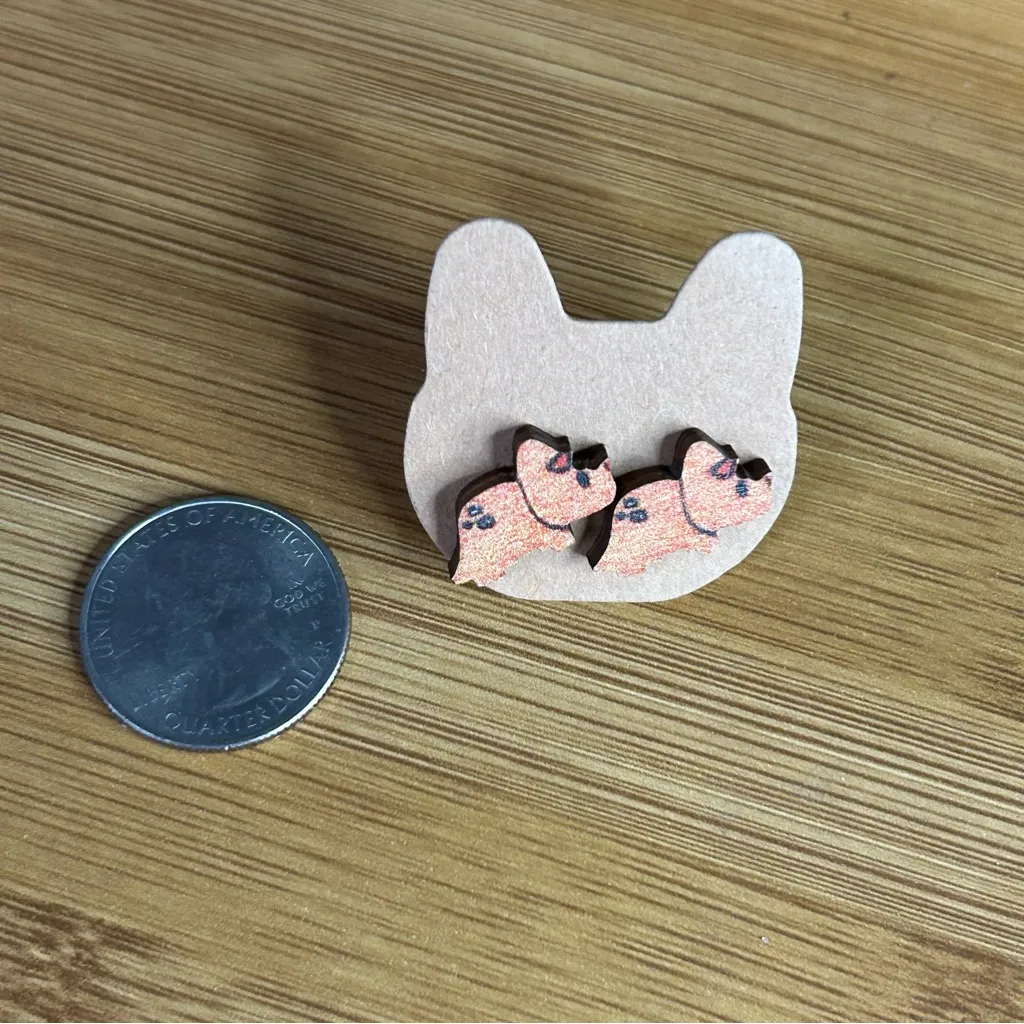 Cute Dinosaur Stud Earrings Brown - Image 4