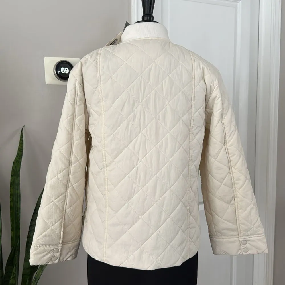 Universal Thread Quilted Cream Bomber Jacket - Image 4