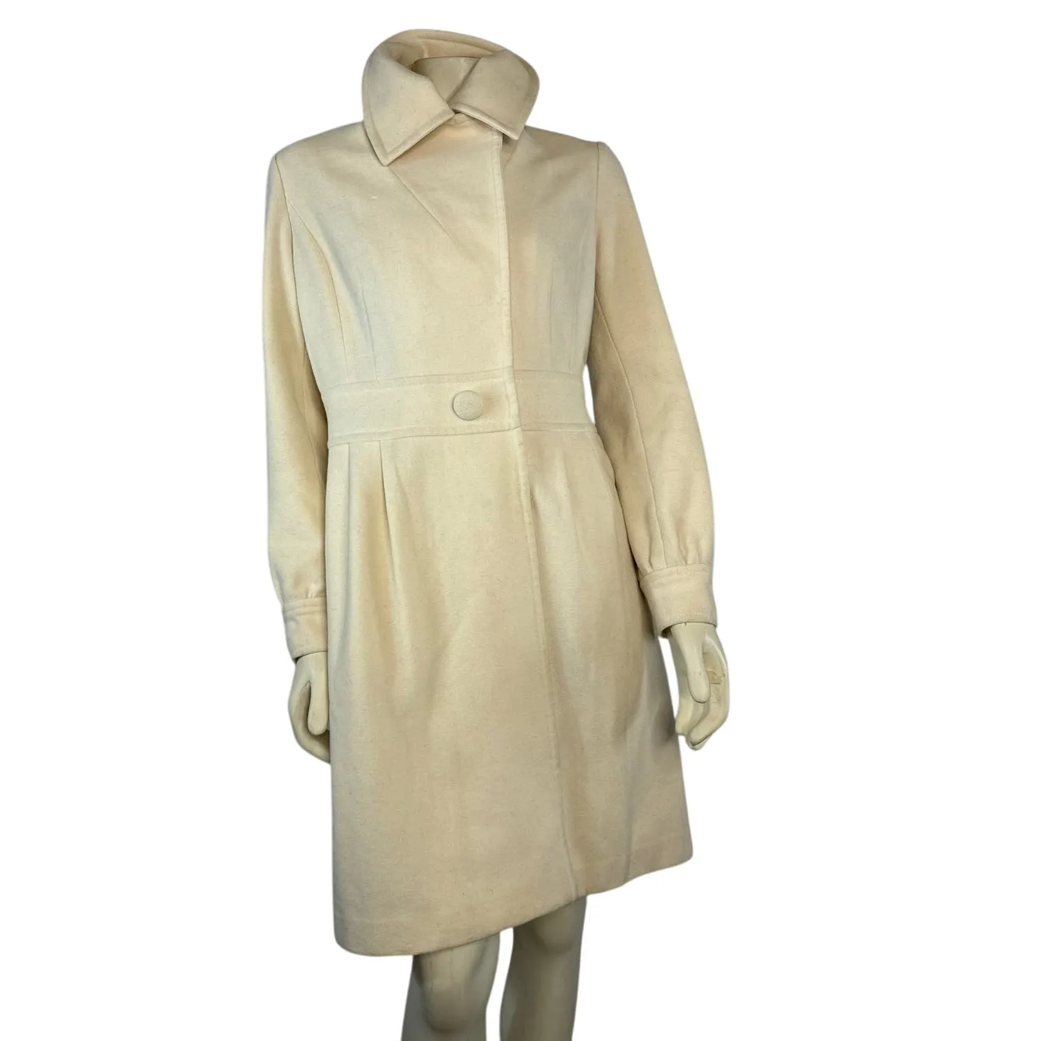 Retro Halogen fitted cream peacoat size medium - Image 15