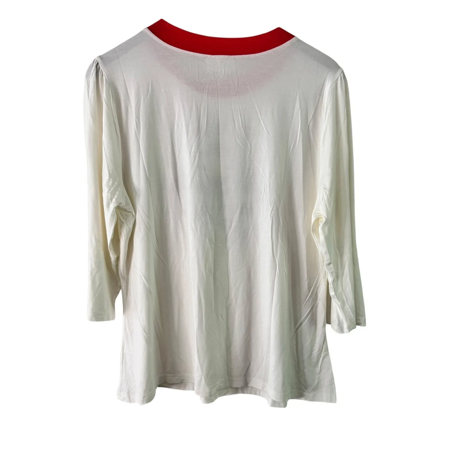 Felix the Cat x Unique Vintage Top 1X/16 Cream Red Trim 3/4 Sleeve‎ - Image 7