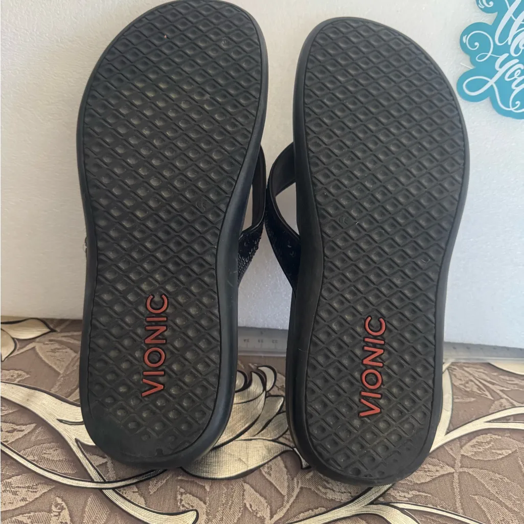 Vionic Black Sequin Sandals - Image 2