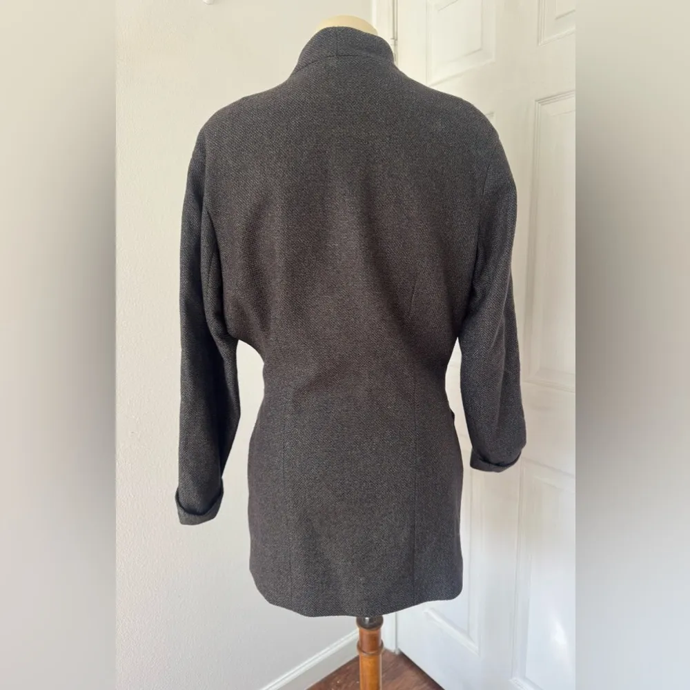 See by Chloe Blazer Brown Wool Blend Side Slits Career Office Luxe Size 4 - Image 3