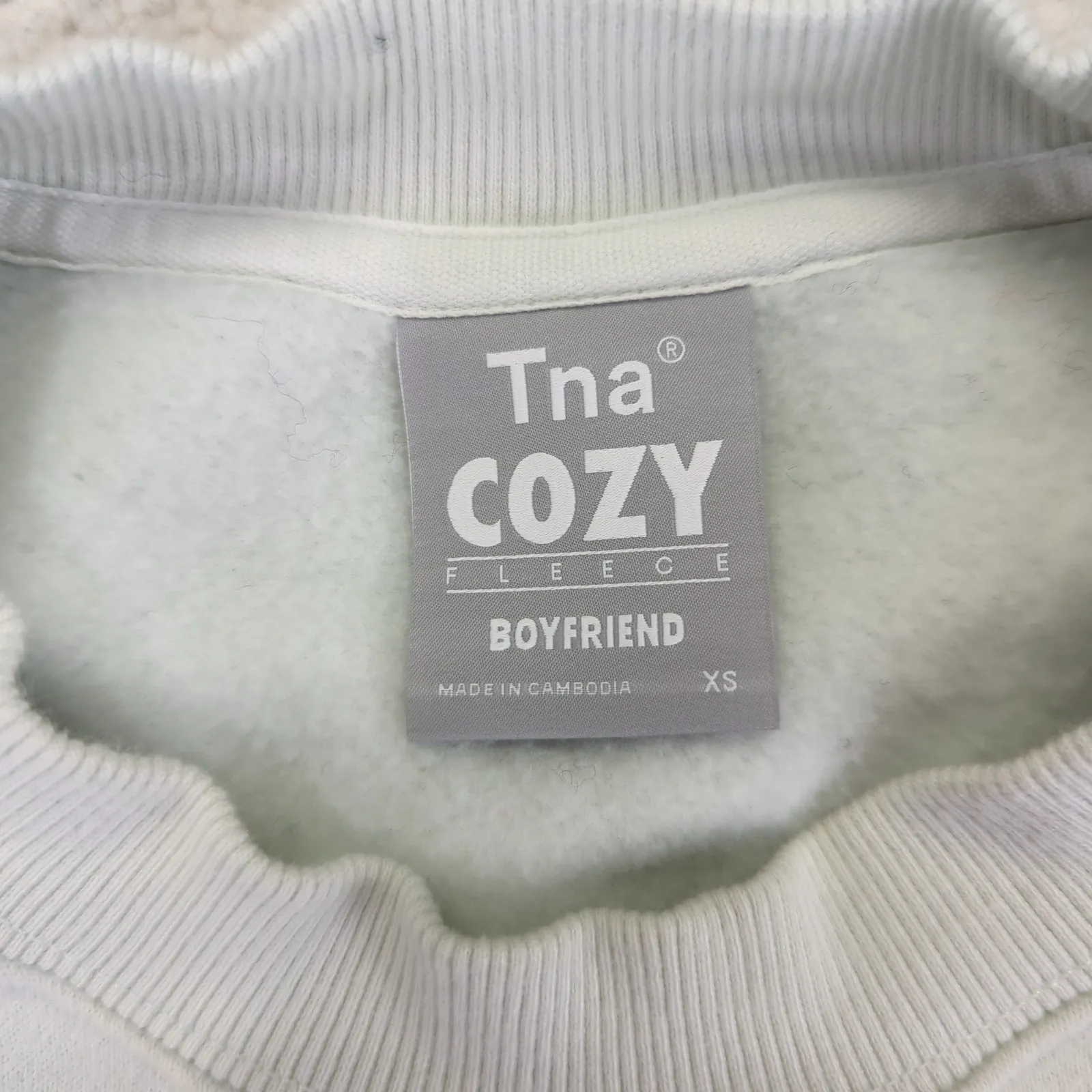 Aritzia TNA The Cozy Fleece Pullover Crew Neck Sweatshirt Boyfriend Women's XS Blue - Image 7