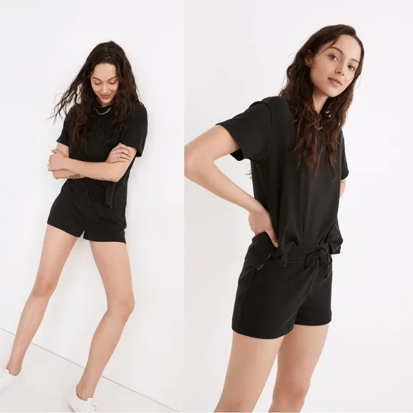 Madewell • MWL Breeze Drawstring Shorts lounge pj pajama knit True Black - Image 2