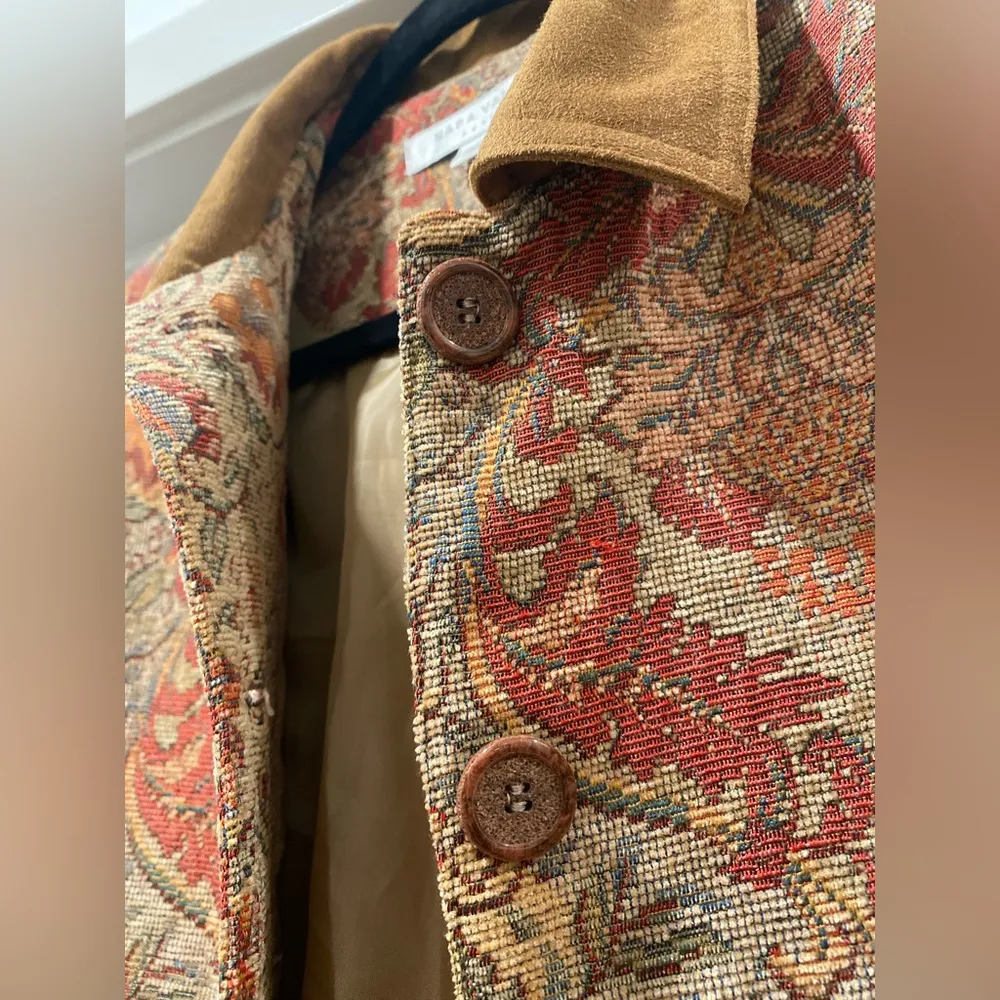 VTG Napa Valley Tan Brown Floral Paisley Brocade Tapestry Patterned Blazer - Image 13