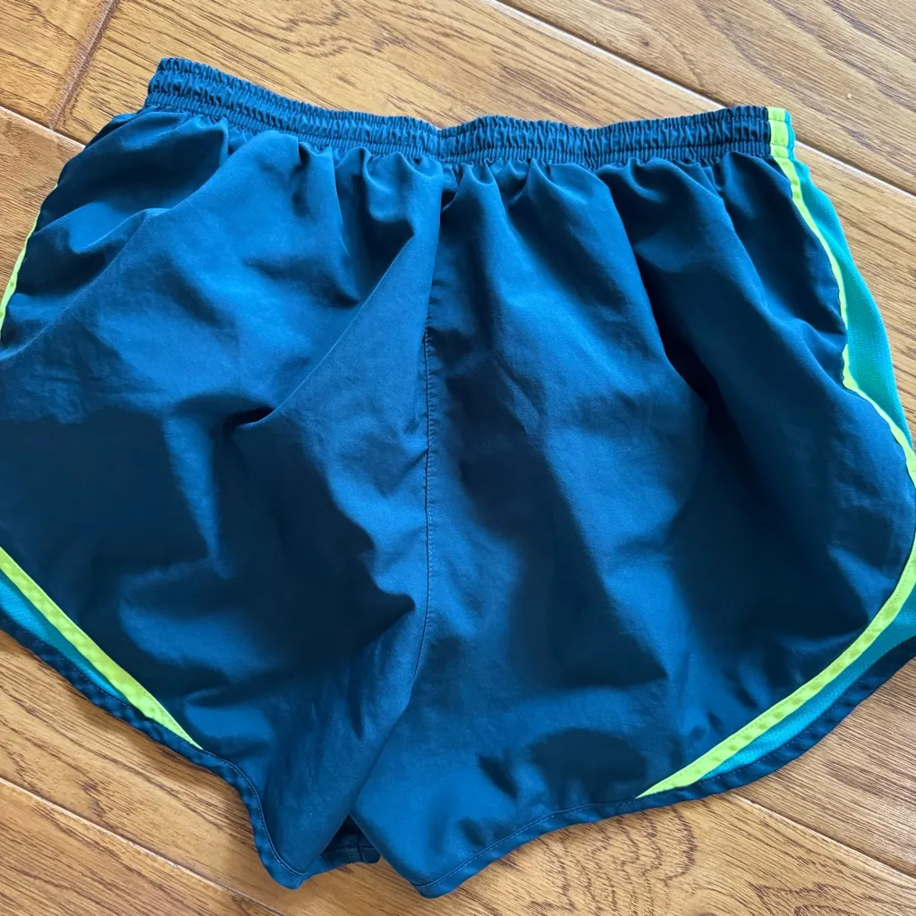 Nike Dri-Fit Lined Shorts Women’s Medium Green Teal Neon Lime Gym Running Active - Image 5