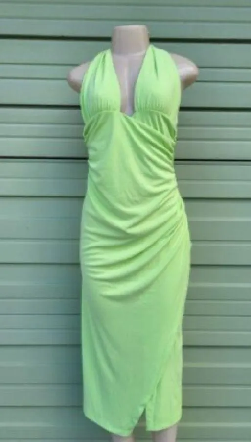 ZARA WOMAN NWT SS22 LIGHT PISTACHIO DRAPED HALTER 8005/636 - Image 2