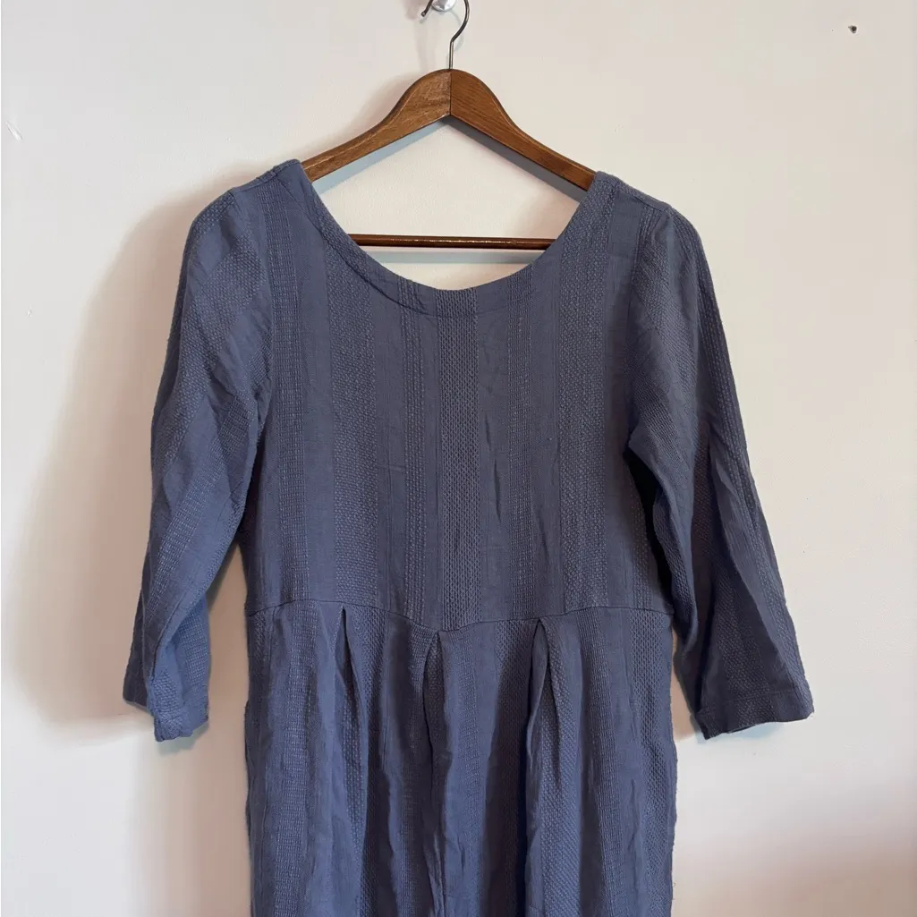 Free People Blue Shiloh Cotton Linen Blend One-Piece Jumpsuit in Wild Moon - Image 6