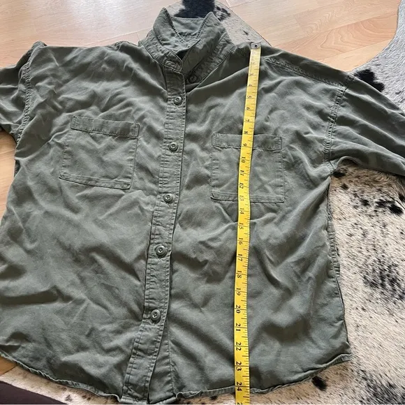 RARE Moussy Graphic Button Down Up Shirt Jacket
Shacket Olive Army Green Size M Size M - Image 9