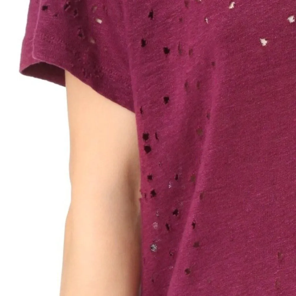 IRO Holey Tee in Wine Small - Image 4