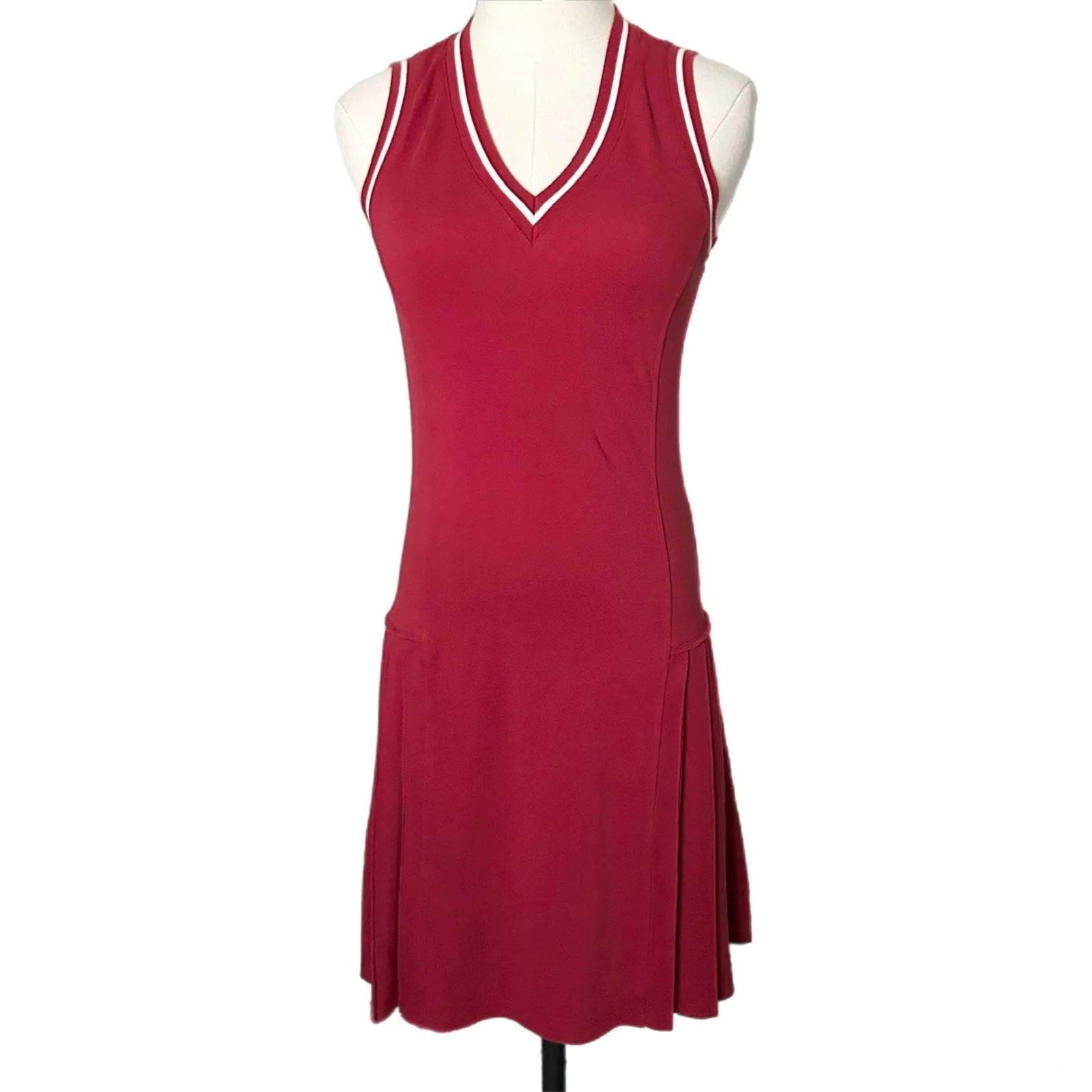 Tuckernuck Red Pique Kember Walking Tennis Pickleball Mini Dress V-Neck Size XS - Image 2
