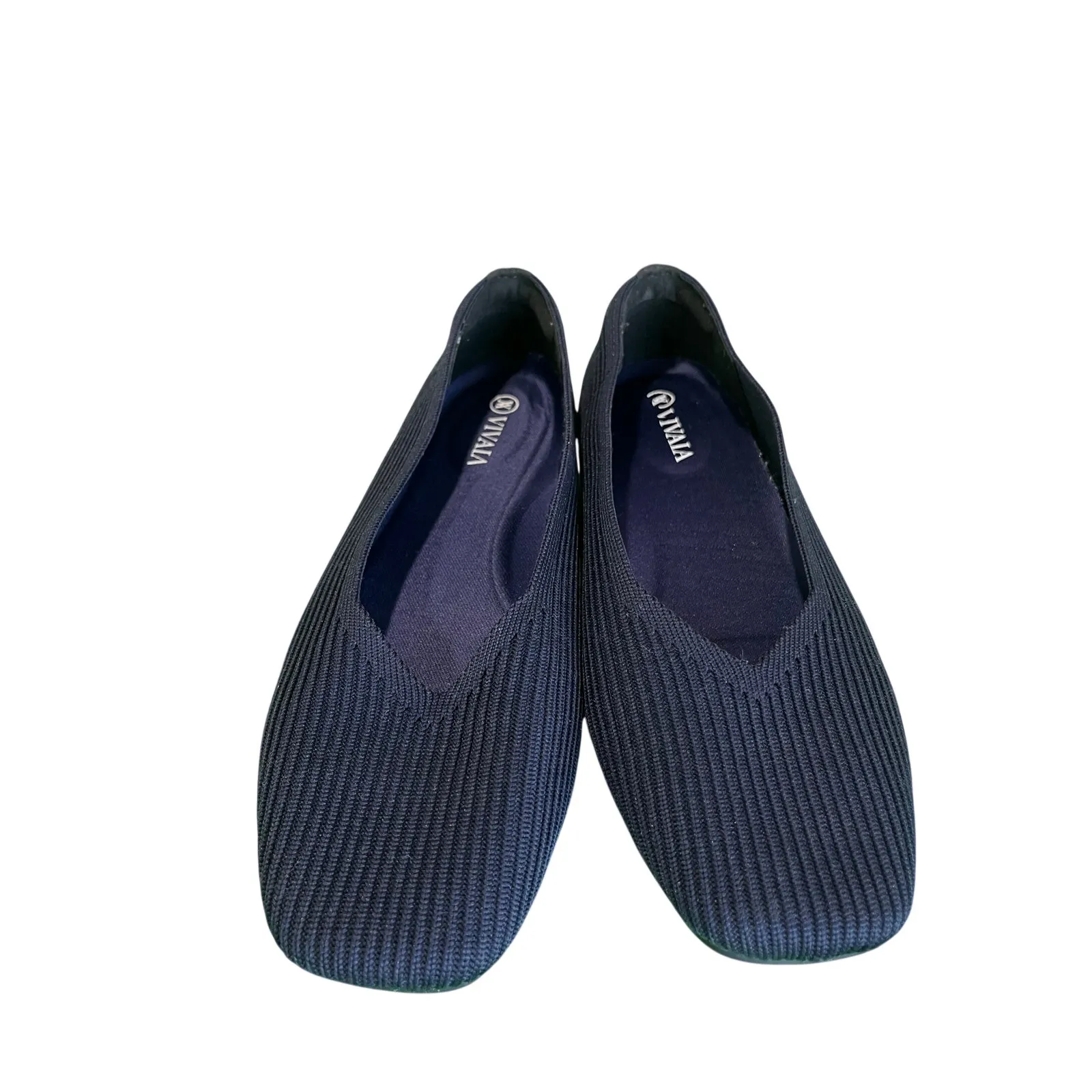 VIVAIA Margot Blue Stretch Knit Ballet Flats Sustainable Comfort EU 36.5 US 6 - Image 8