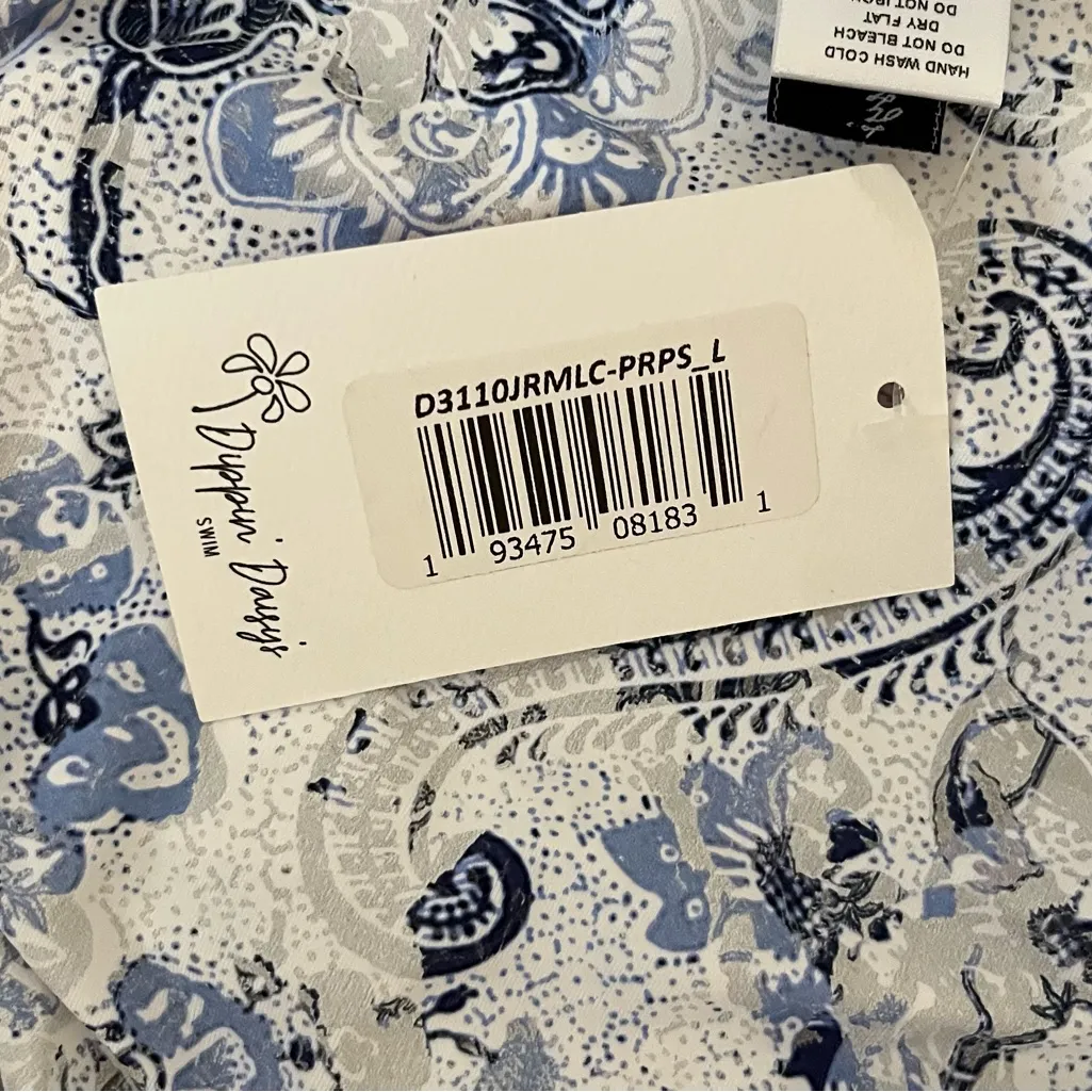 Dippin' Daisy's‎ Blue and White Floral Bikini Bottoms Women’s Size Large NWT - Image 3