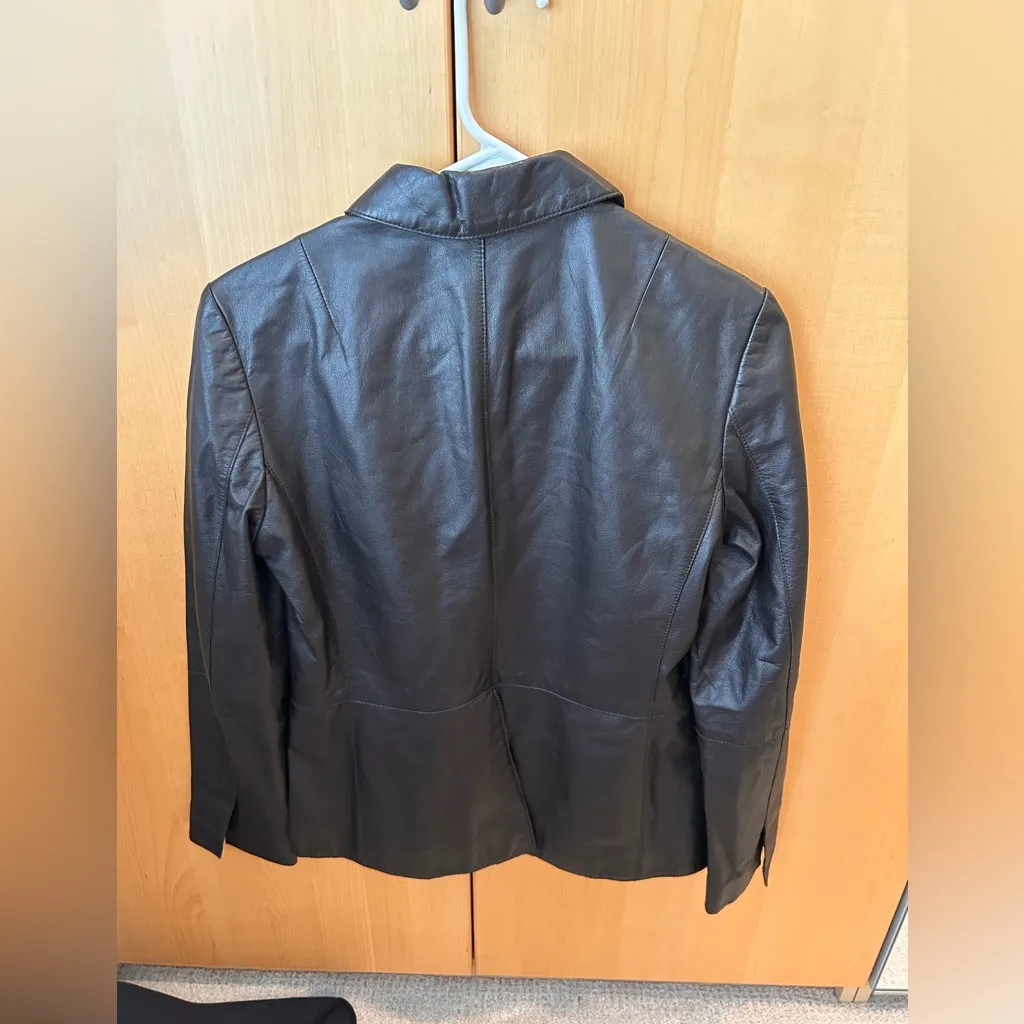 Kenneth Cole Reaction Dark Brown Leather Blazer - Image 2