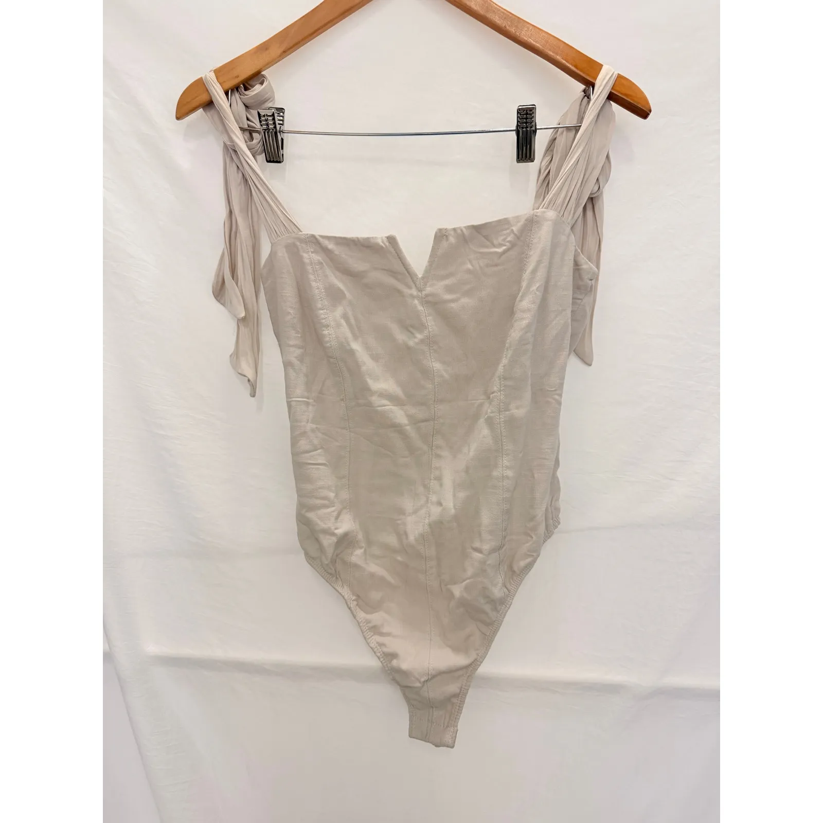 Free People Lola Bodysuit in Harvest Moon Bow Tie Coquette Fairy XS‎ Blogger Fav - Image 6