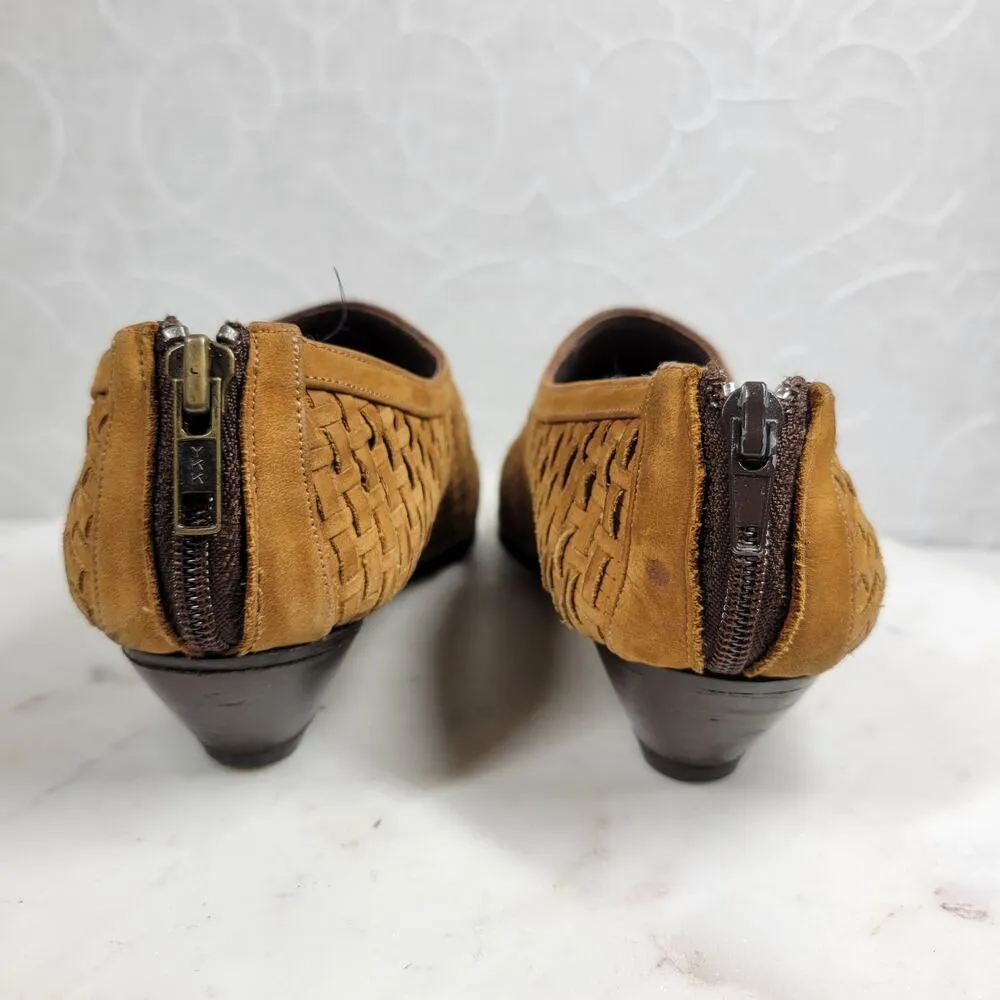 Amoura Papa Jimenez Mule Bootie Shoes Women 7.5 Brown Woven Slip On Pointed Toe - Image 5