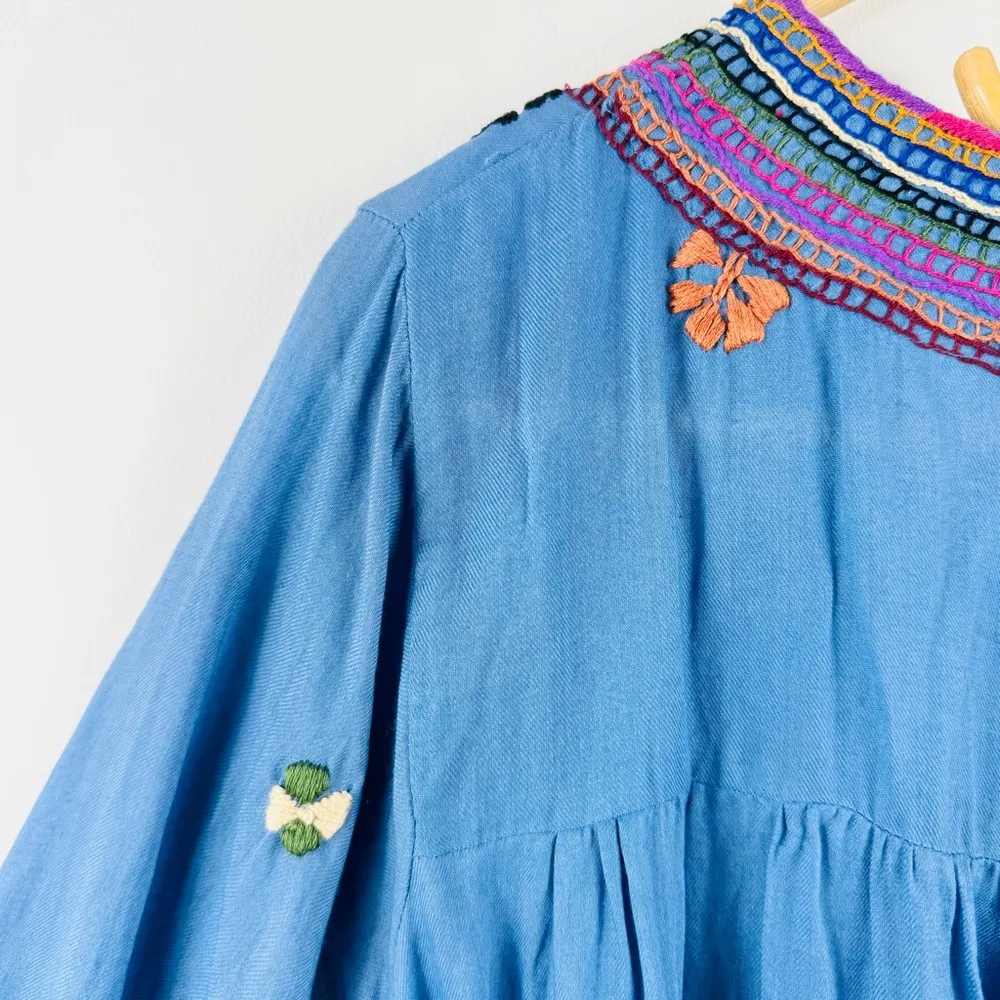 MATTA 100% cotton BEAUTIFUL embroidery midi dress NWT Pink Size M - Image 9