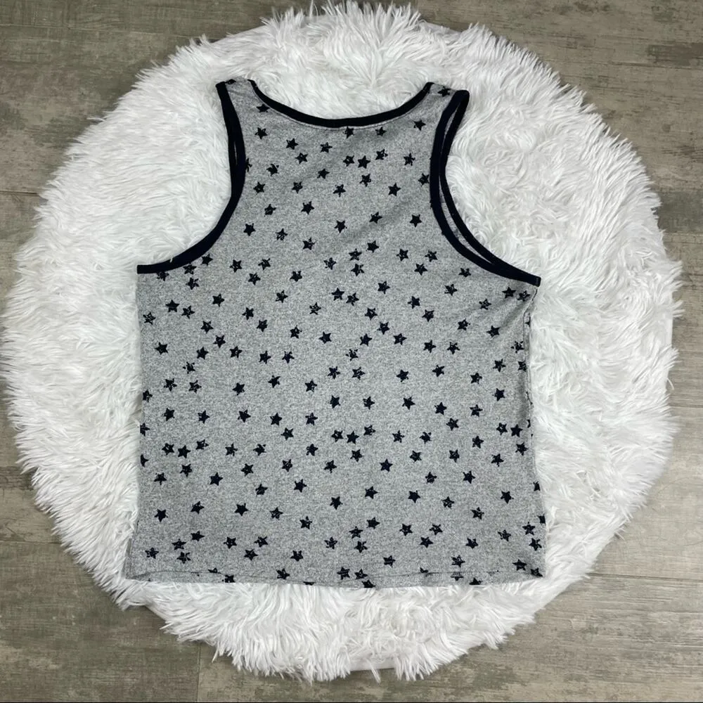LUCKY BRAND grey blue star tank. Size medium - Image 5
