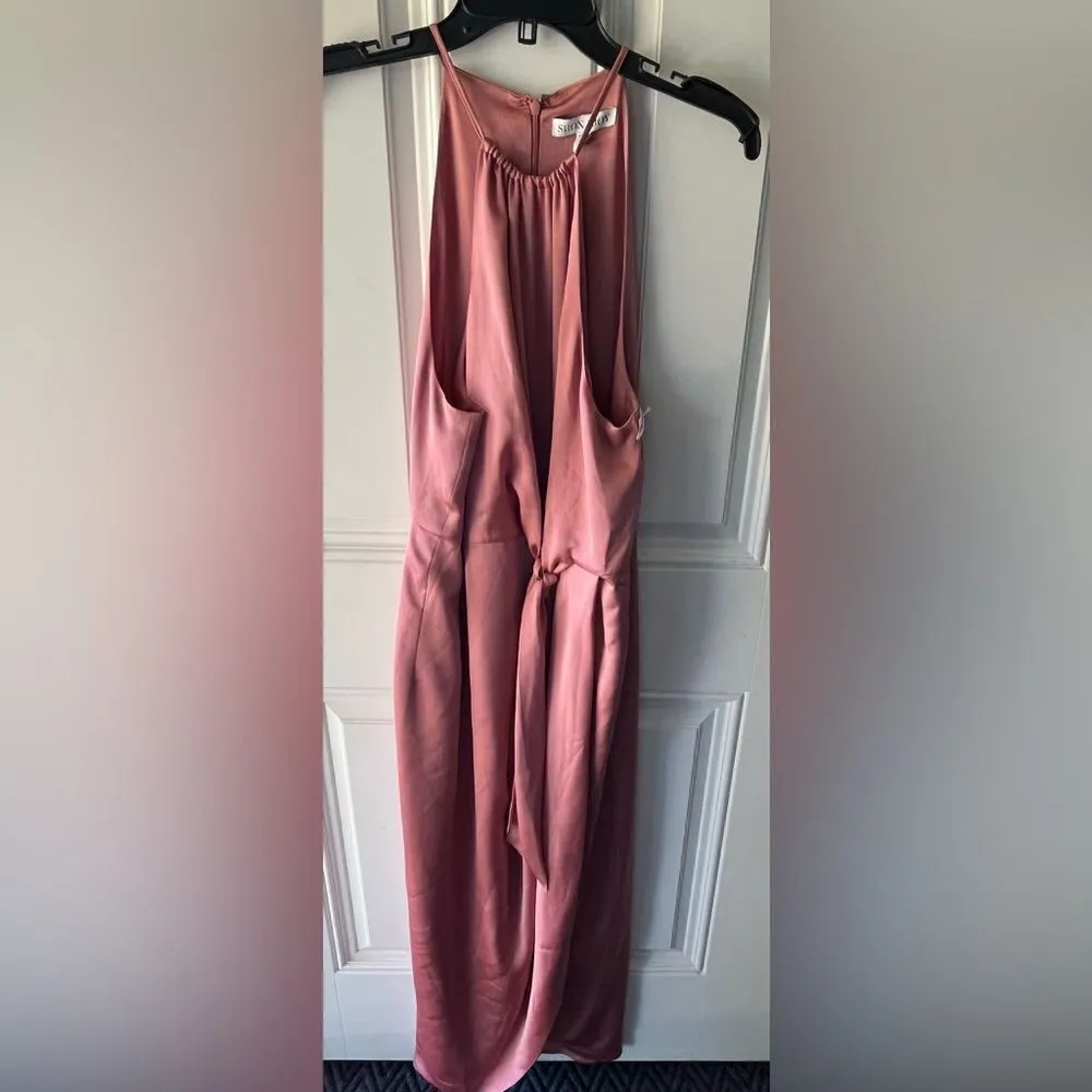 Shona Joy NEW Luxe Tie Sleeveless Midi Dress in Rose Size 10 - Image 6