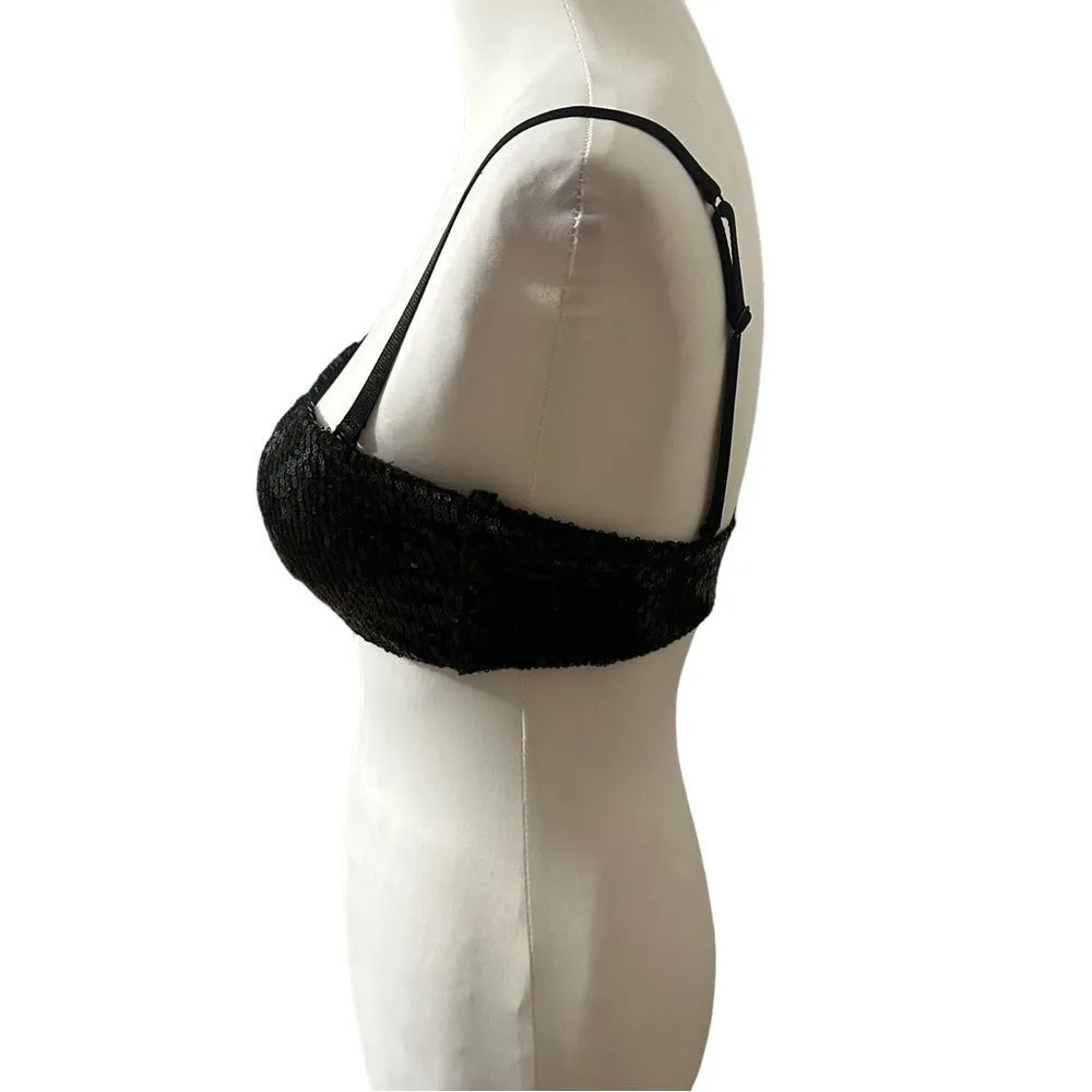 NWT Sexy Festive Sequin Black Halter Top - Image 3