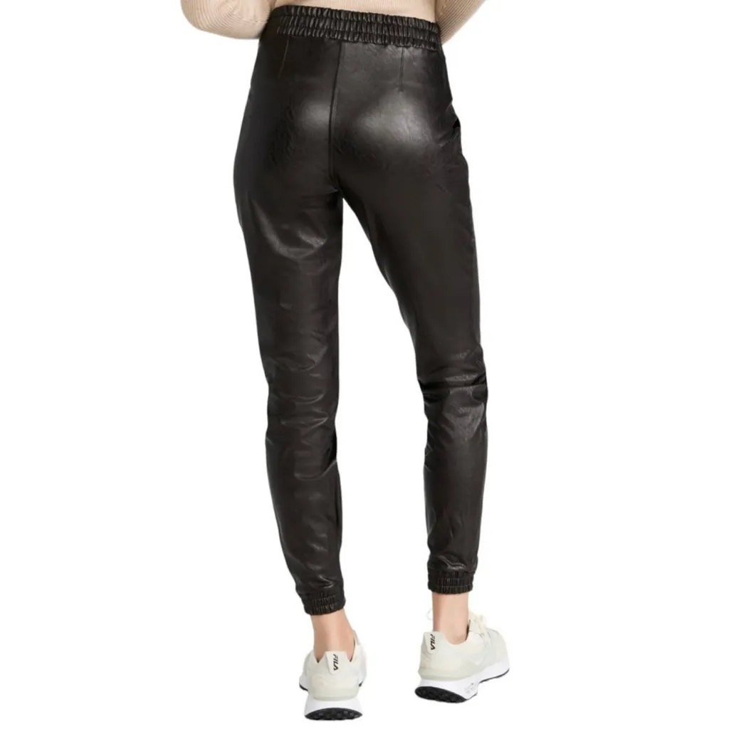 SPANX Leather-Like Faux Leather Jogger‎ Pants Joggers in Noir Black Size Medium - Image 8
