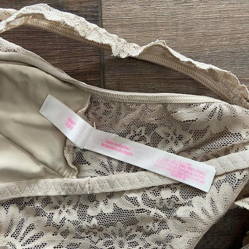 Victoria’s Secret Pink Champagne colored lace bralette 🔥 - Image 4