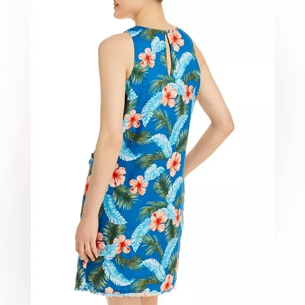 Tommy Bahama Hibiscus Isle Linen Shift Dress Hawaiian Tropical S Small - Image 8