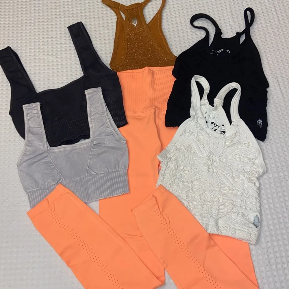 NEW!  Movement High-Rise 7/8 GOOD KARMA XS/S Leggings Neon Coral - Image 11