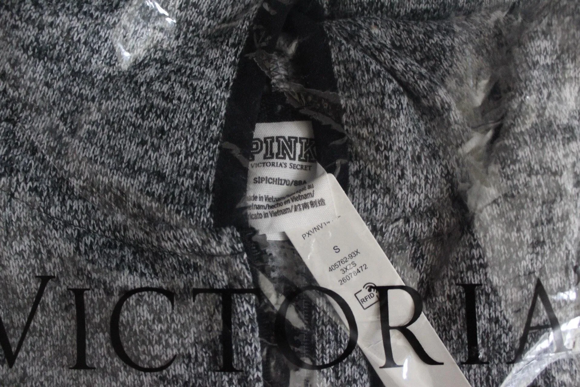 Pink Victoria Secret | Gray sweater knit high low full-zip - Image 5