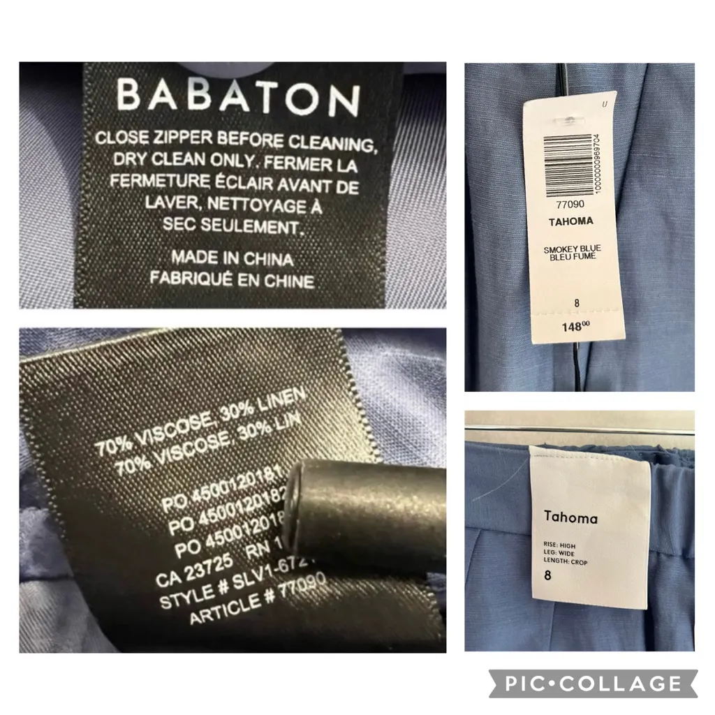 NWT Babaton Aritzia Tahoma Pants Wide Leg Linen Culottes S Party Chic Glam Mod - Image 16