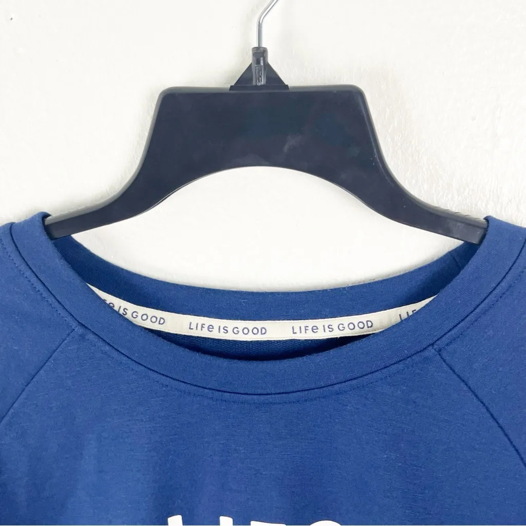 LIFE IS GOOD Blue Long Sleeves Dog Paw Print Sleep Sweatshirt, Size XL - Image 5