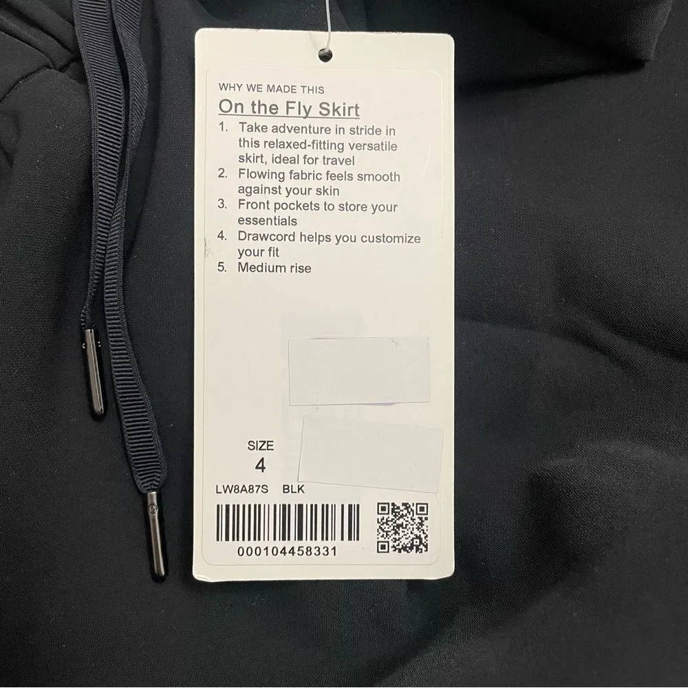 NWT Lululemon On The Fly Skirt Black Travel Quick Dry Mini Skirt Size 4 | XS NEW - Image 12