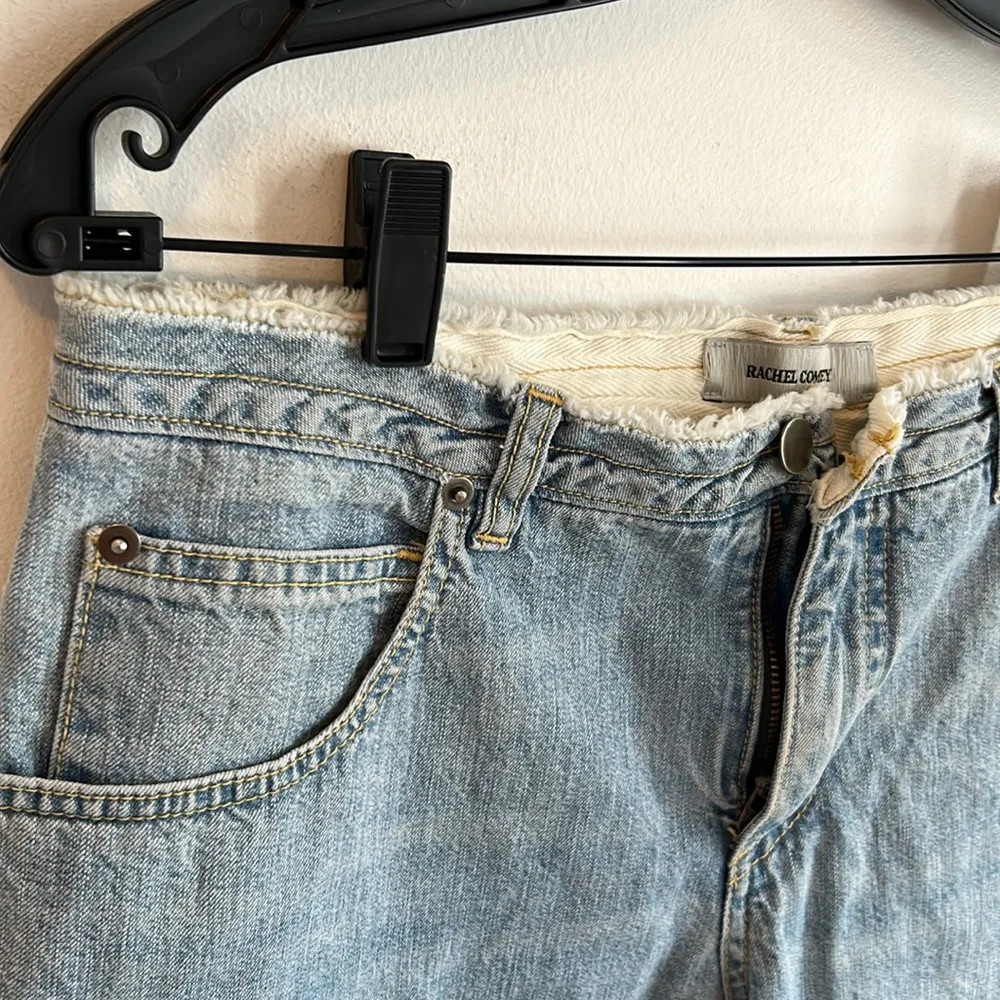 Rachel Comey Light Wash Frayed Waist Jeans - Image 6