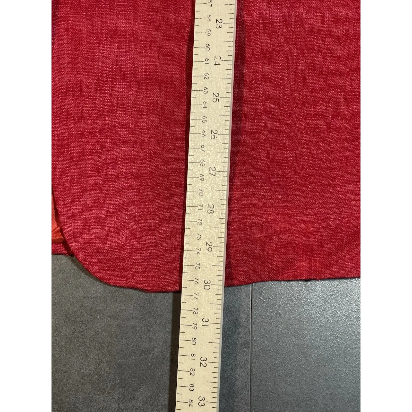 Vtg Lord & Taylor Size 12Red 100% Silk Blazer‎ E0130 Red - Image 5