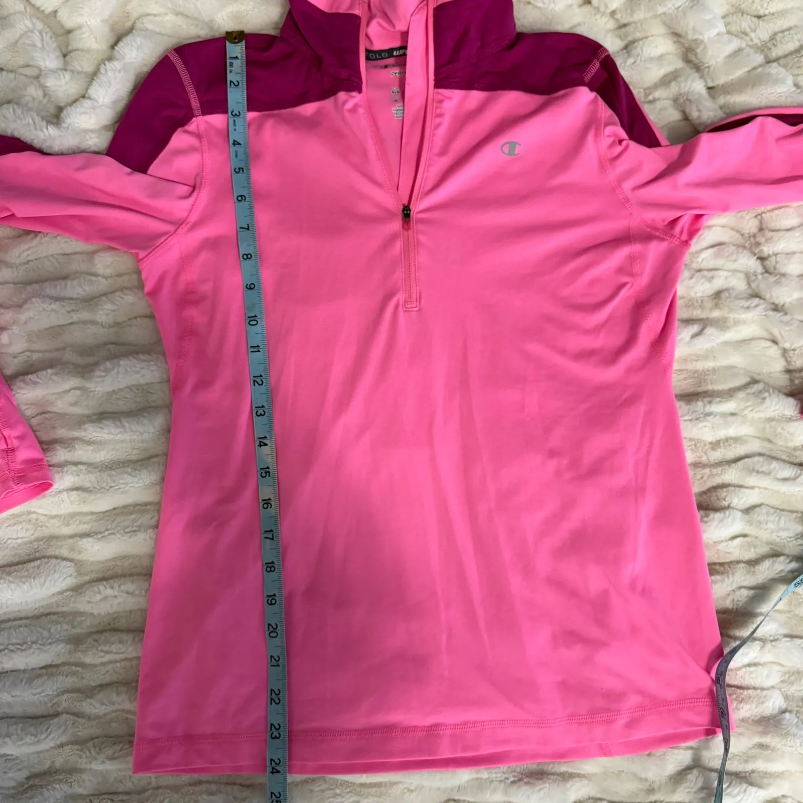 Champion Performax Pink Half Zip Long Sleeve Athletic Pullover Top Medium - Image 8